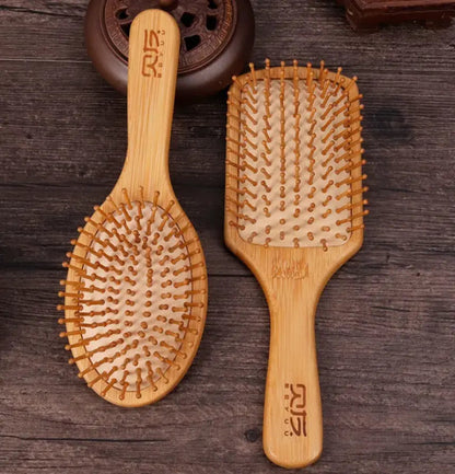 Brosse à cheveux anti-frisottis en bambou 