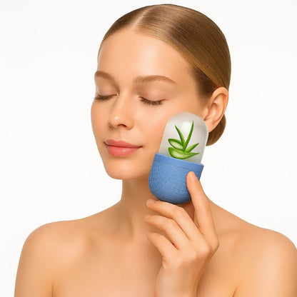 Rouleau de glace pour le visage en forme de cube en silicone