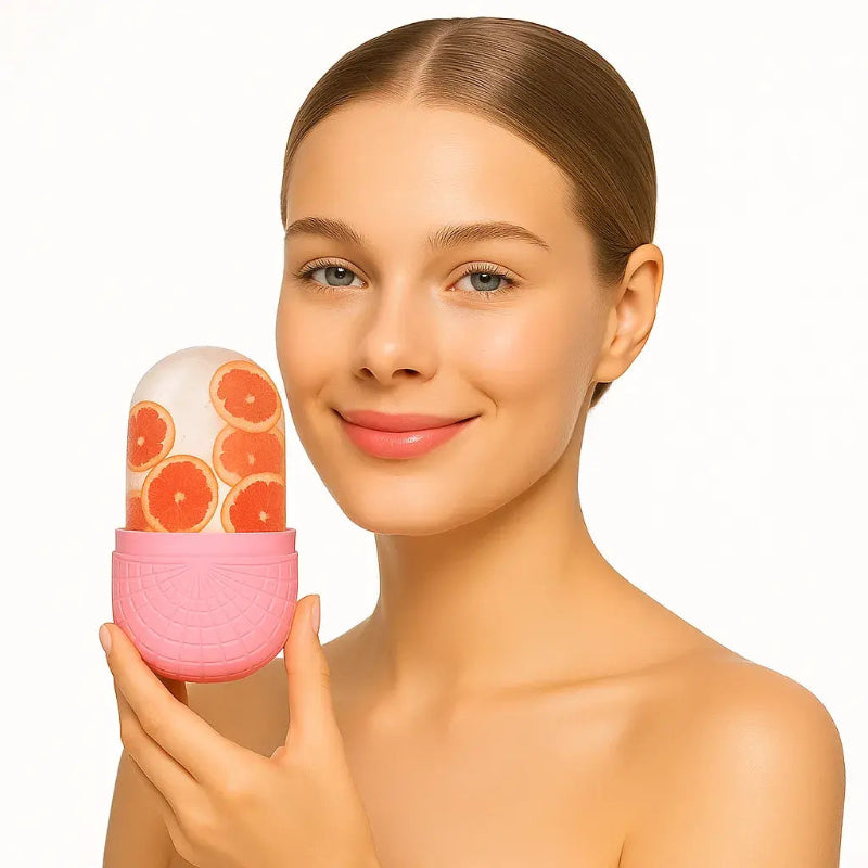 Rouleau de glace pour le visage en forme de cube en silicone