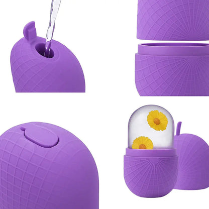 Rouleau de glace pour le visage en forme de cube en silicone